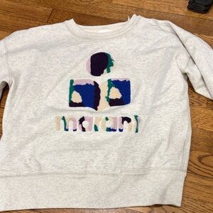 Neutral Crewneck Sweatshirt with Multicolor Logo